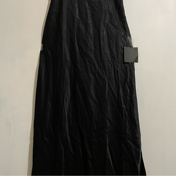 NWT Lulus Classy Beauty Black Satin Lace Mermaid Maxi Dress - Picture 7 of 11